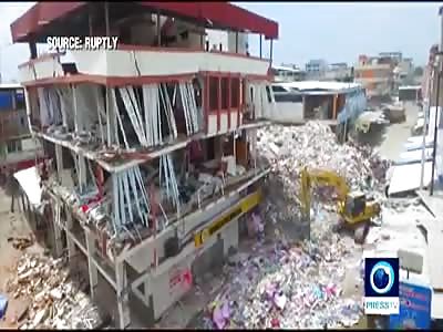 Staggering drone footage reveals scale of destruction by the devastating quake in Ecuador