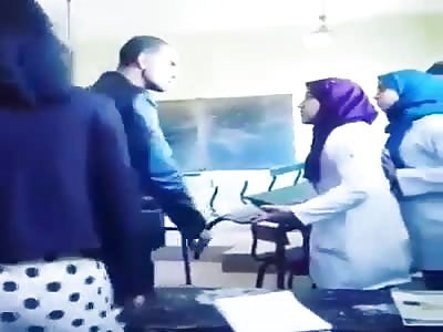 brutality of Algerian teacher against girls in classroom
