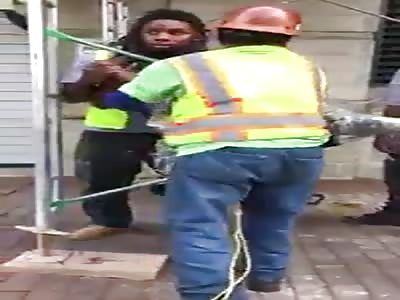 Man caught breaking into construction workers truck and is apprehended