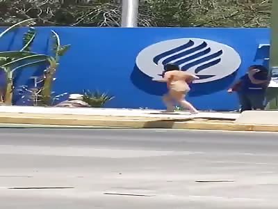 LOL: Drugged woman run naked in the street 