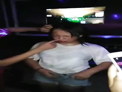 Humiliating innocent Chinese girl by group of youngsters in nightclub 