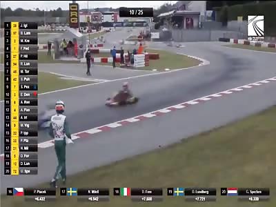 Karting driver Luca Corberi got mad at a race and then this happened. 
