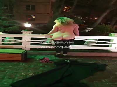 Russian drunk hot woman doing her show 