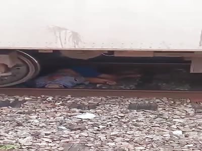Young depressed man commit suicide under train tracks 