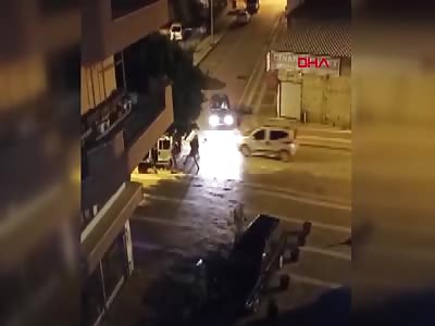 Turkish mafia clash and open fire in Antalya street. 