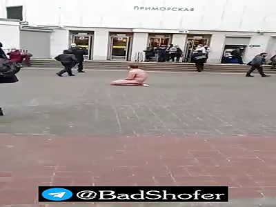 Nude drugged Russian man attacked people and acting weird 
