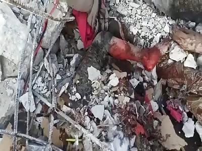 Aftermath of Russian airstrike in Syria 