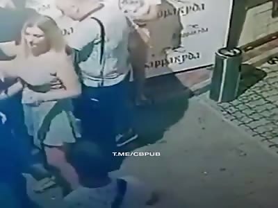 Bouncer beats the shit out of loud mouth bitch. 