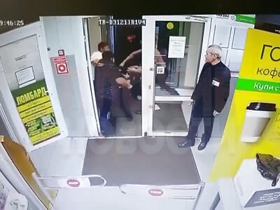 Russian vs three Romanian fighting in supermarket 