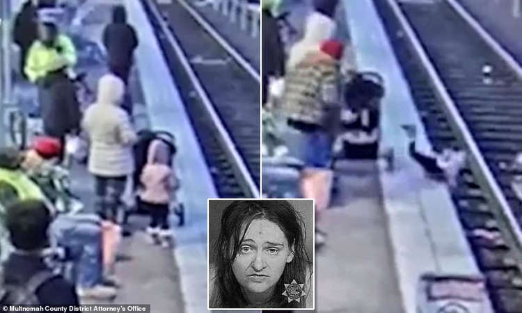 Shocking Moment Homeless Woman Shoves Girl, 3, Onto Train Tracks In Portland