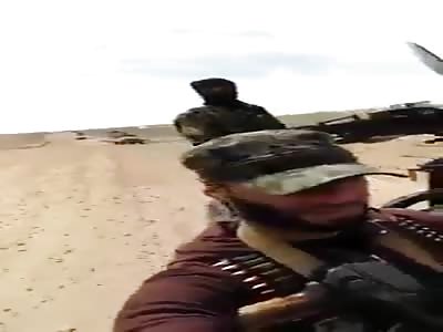 Shocking Video of Assad Forces SAA hit by an ISIS Roadside IED Bomb Whilst Travelling Through Desert