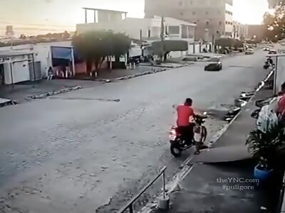 brutal accident where girl is run over (2 angles)