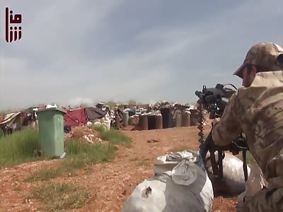 HTS Firing Grenade Launcher At Regime Positions {With Round Impacts}