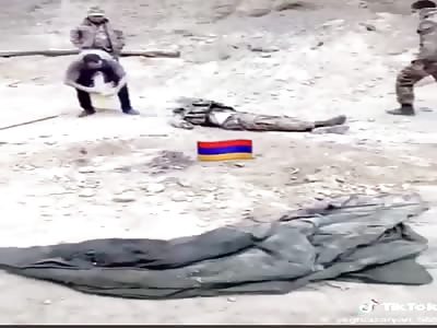 Armenian Soldiers Set An Azerbaijani Soldier's Corpse On Fire