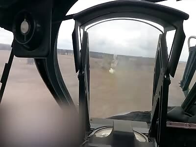 Russian KA-52 Helicopter Rains Down Hell On Ukrainian Positions