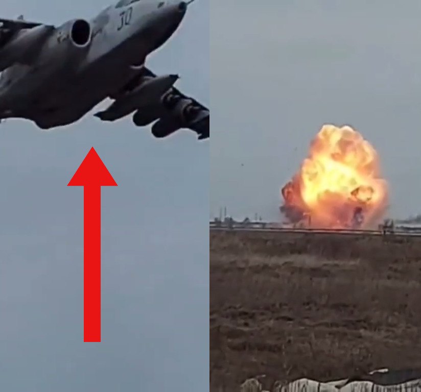 Ukrainian Su-25 Jet Gets Shot Down