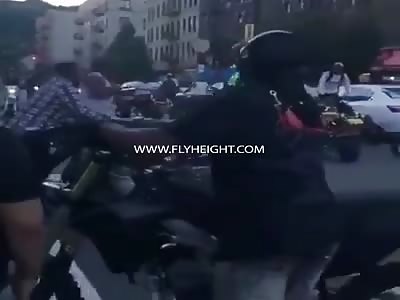 An Accident Between Two Bikers Cause A Fight In The Middle Of The Road