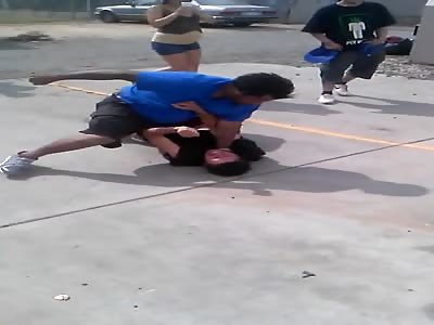 Crip Vs blood beatdown ends with a ground and pound