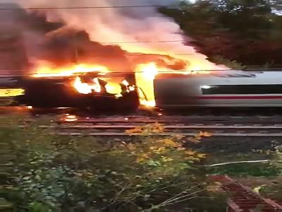 ICE burns ablaze - 510 passengers rescued