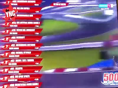 Kart racing drivers have a fight on the race track in São Paulo