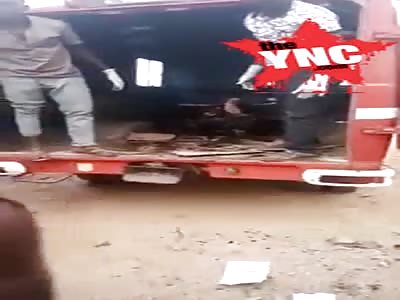 The charred bodies of Muslims travellers who were burned alive in Benue state