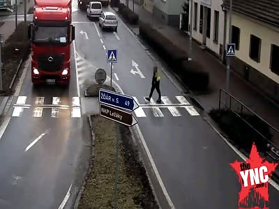 zebra crossing accident in  SlatiÅˆany a Town in the Czech Republic