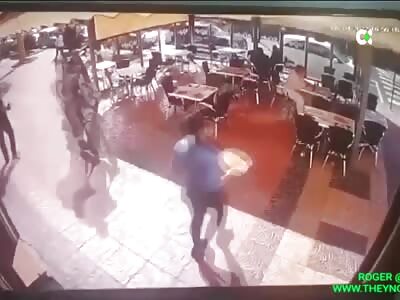 LOL: Electric Scooter Collided into a Waitress