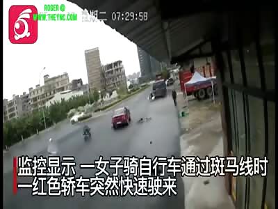 A woman died on the zebra crossing in Jieyang