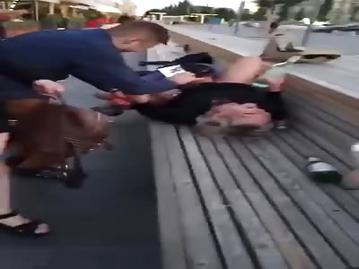 Drinking vodka and licking pussy in public