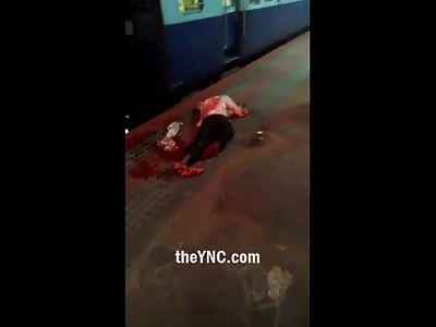 Man in Agony got his Legs Broken in the Subway Car