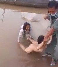Drowned Girl Pulled out of River Naked