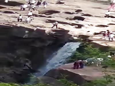 Man Falls to Death From Waterfall In India