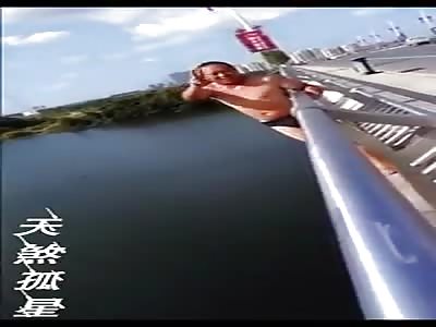 Moron Dives from Tall Bridge and Ends up Dead