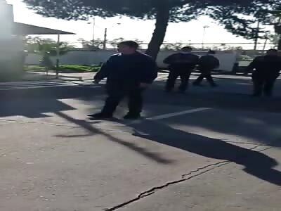 Crazy young man goes to a police station to challenge them. (Chile)