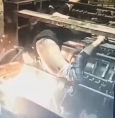HOLY SHIT! Worker Gets Sucked Into Machine!!!