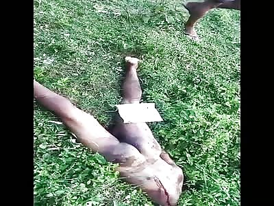 Rapist's corpse left in field.