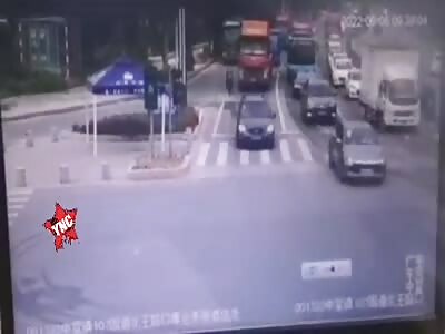 Ouch, crushed by truck