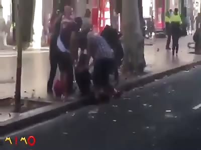 Another angle of the terrorist attack in Spain! Just a few minutes ago