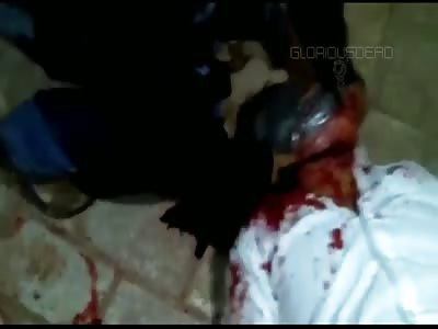 Rival Gang Member Lying on Floor Beheaded by Mexican Cartel