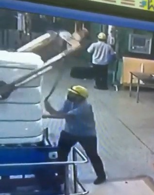 Work Accident Caught on CCTV 