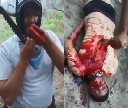 Alive Rival Gets Guts Ripped Out of Chest by Cartel and a Cannibals Eat it