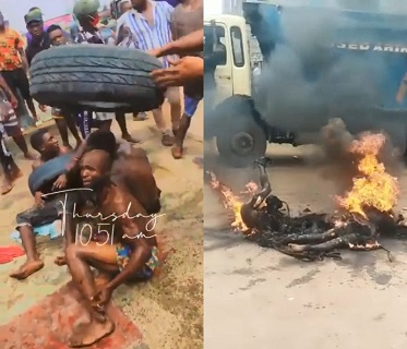 Three Thieves Burnt To Ashes In Nigeria
