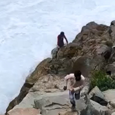 Mentally Ill Man Commits Suicide by Jumping Into Aharbal Waterfall {Action & Aftermath} 
