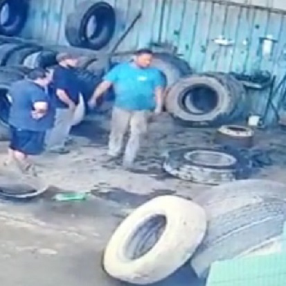 HOLY SHIT! Mechanic Wrecked By Tire Explosion