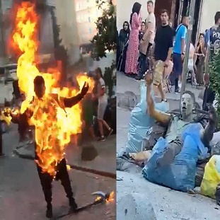 Man Sets Himself on Fire at Istanbul Tourist Attraction as Onlookers Take Selfies (Full)