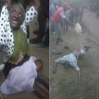 Female Kidnapper Caught With A Dying Child Brutalized And Set Ablaze Alive