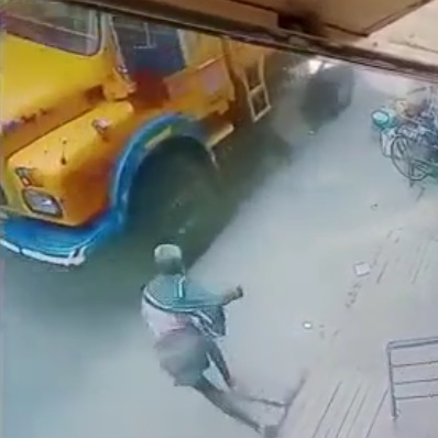 Bad Luck Dude Slips & Falls Right Under Truck