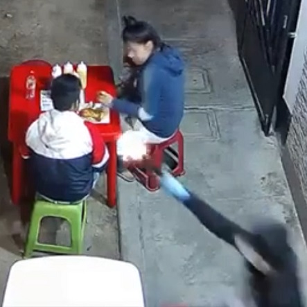 Dude Having Dinner With Girlfriend Shot From Behind