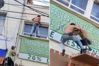 Good Samaritan Shoves a Thief from a 2nd Floor 