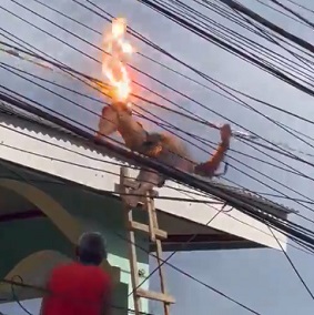 Construction Worker Dies After Accidentally Touching a Live Wire In Philippines